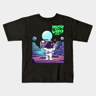 Music on world off Kids T-Shirt